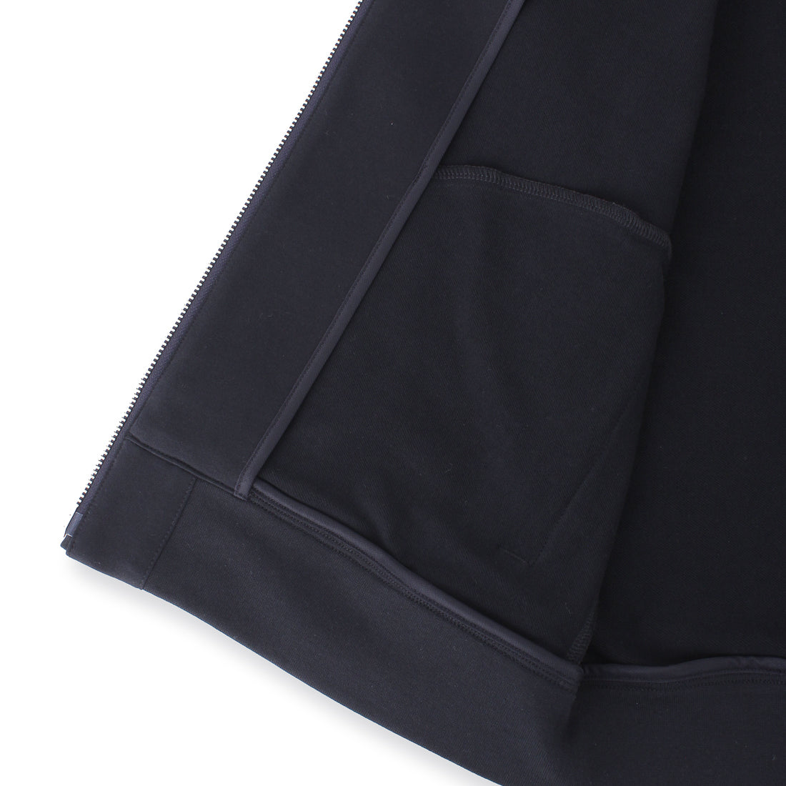 Smooth Terry Stand Collar Zip Up  Color: Navy