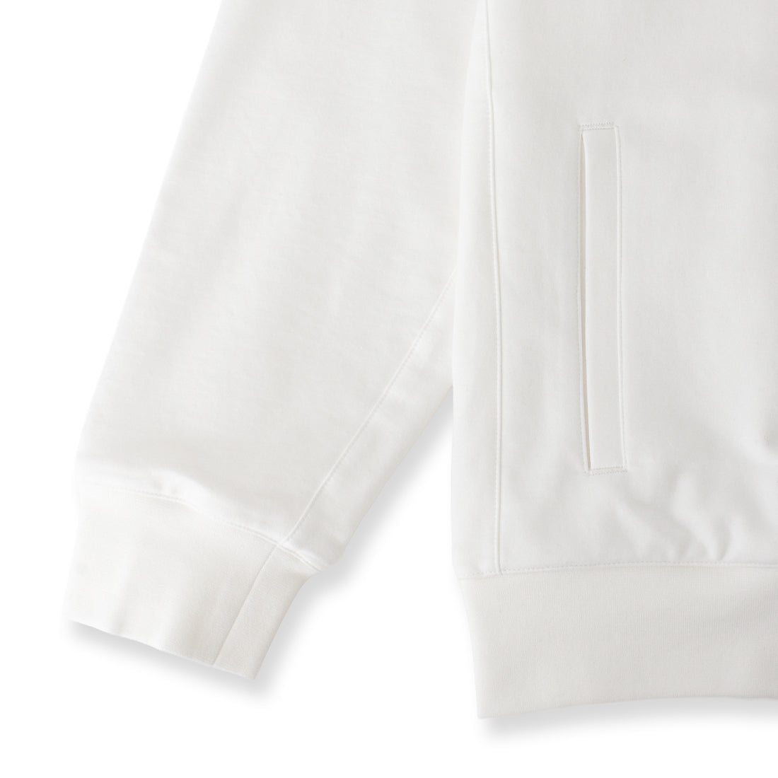 Smooth Terry Stand Collar Zip Up Color: Off White
