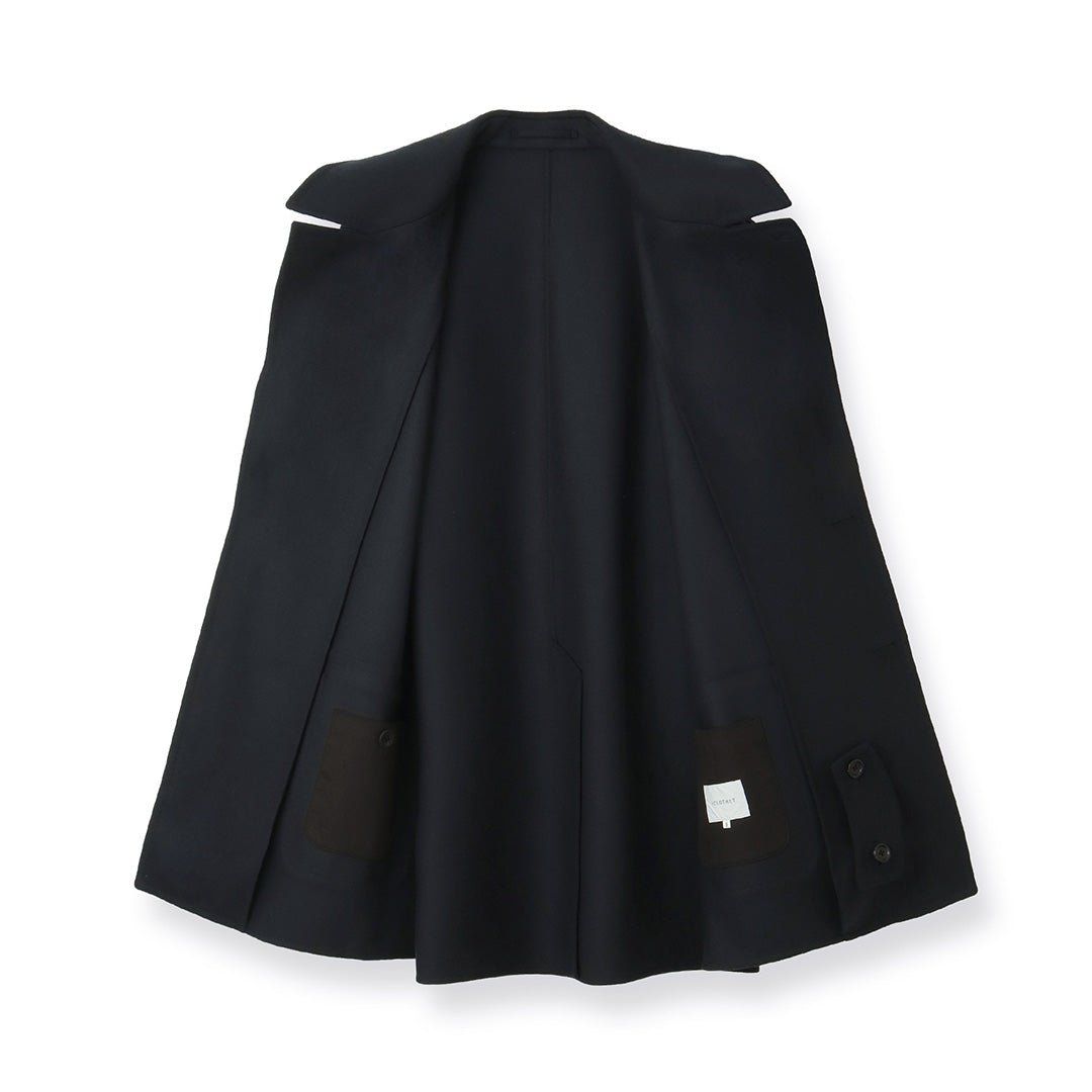 【10/24販売開始】Super140’s Melton Single Ulster Coat Color: Navy