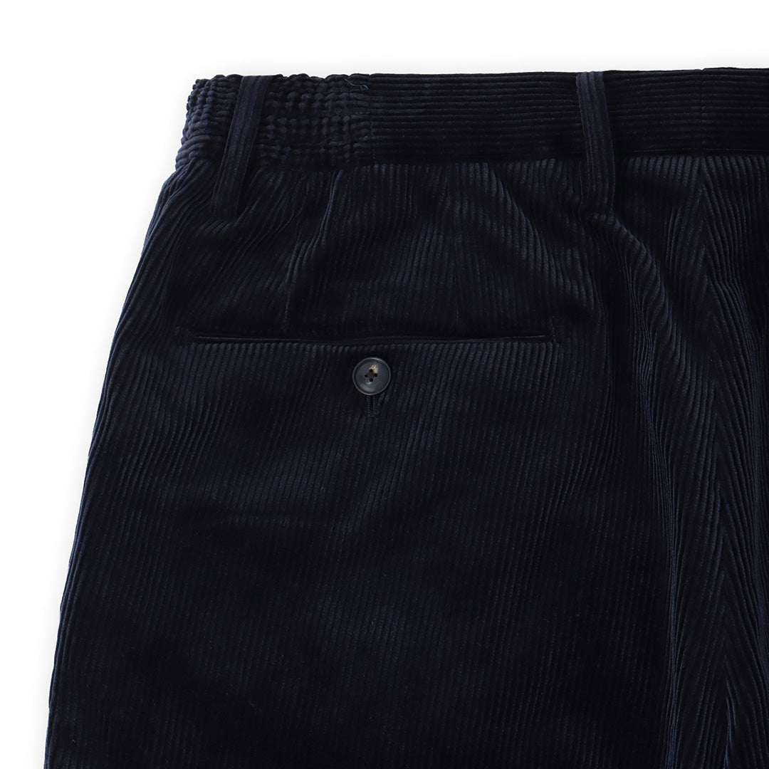 SUVIN PLATINUM Corduroy Easy Trousers Color: Navy