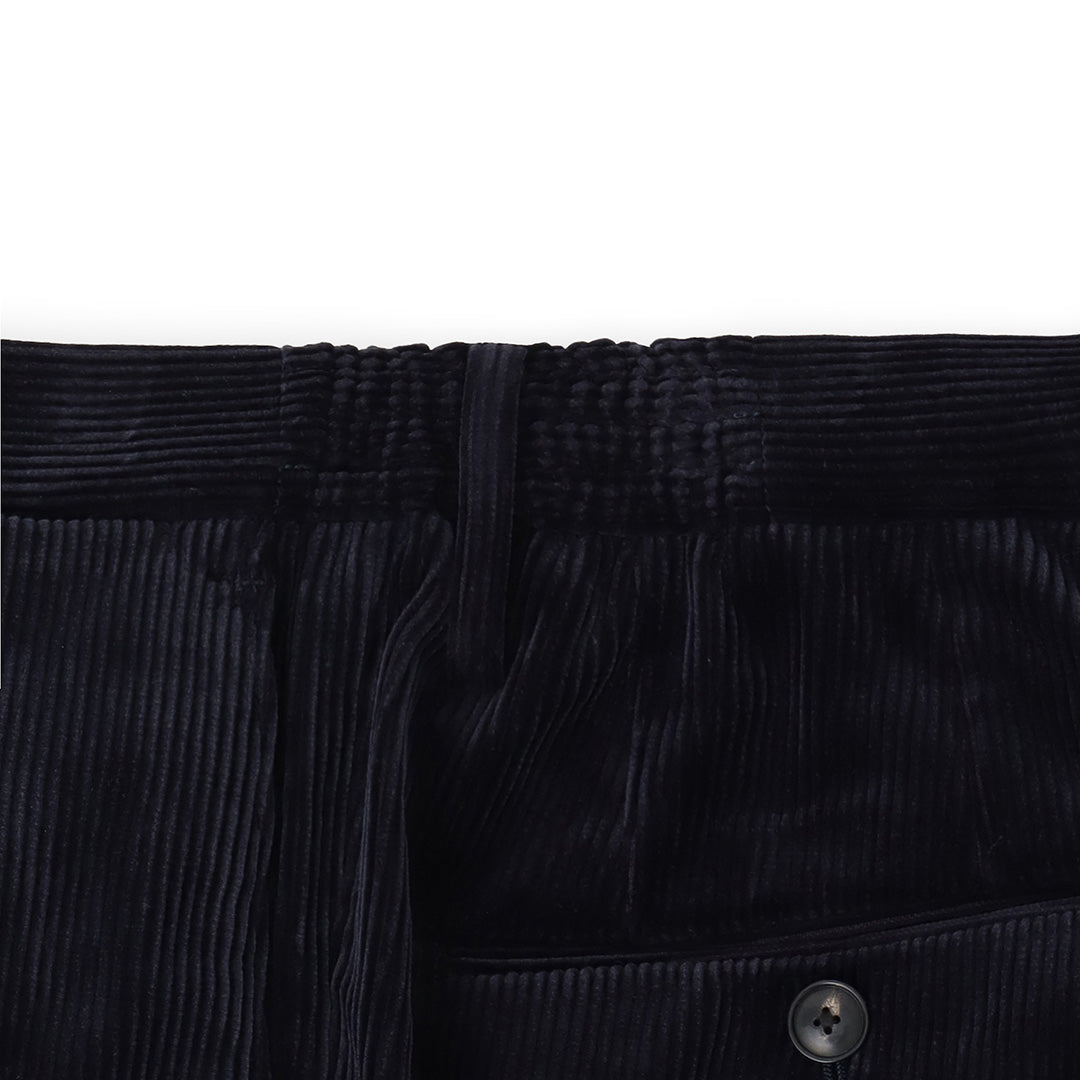 SUVIN PLATINUM Corduroy Easy Trousers Color: Navy