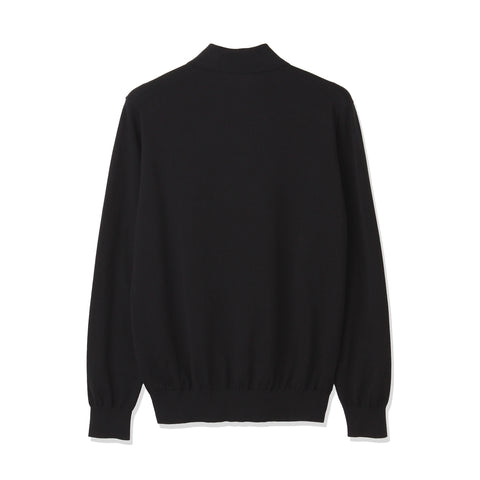 Long Sleeve Knit Polo-shirt Color: Black