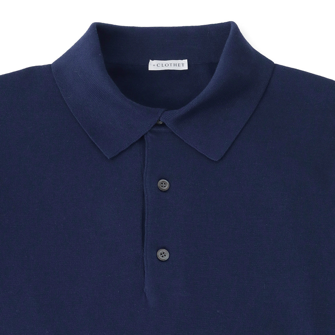 Long Sleeve Knit Polo-shirt Color: Deep Blue