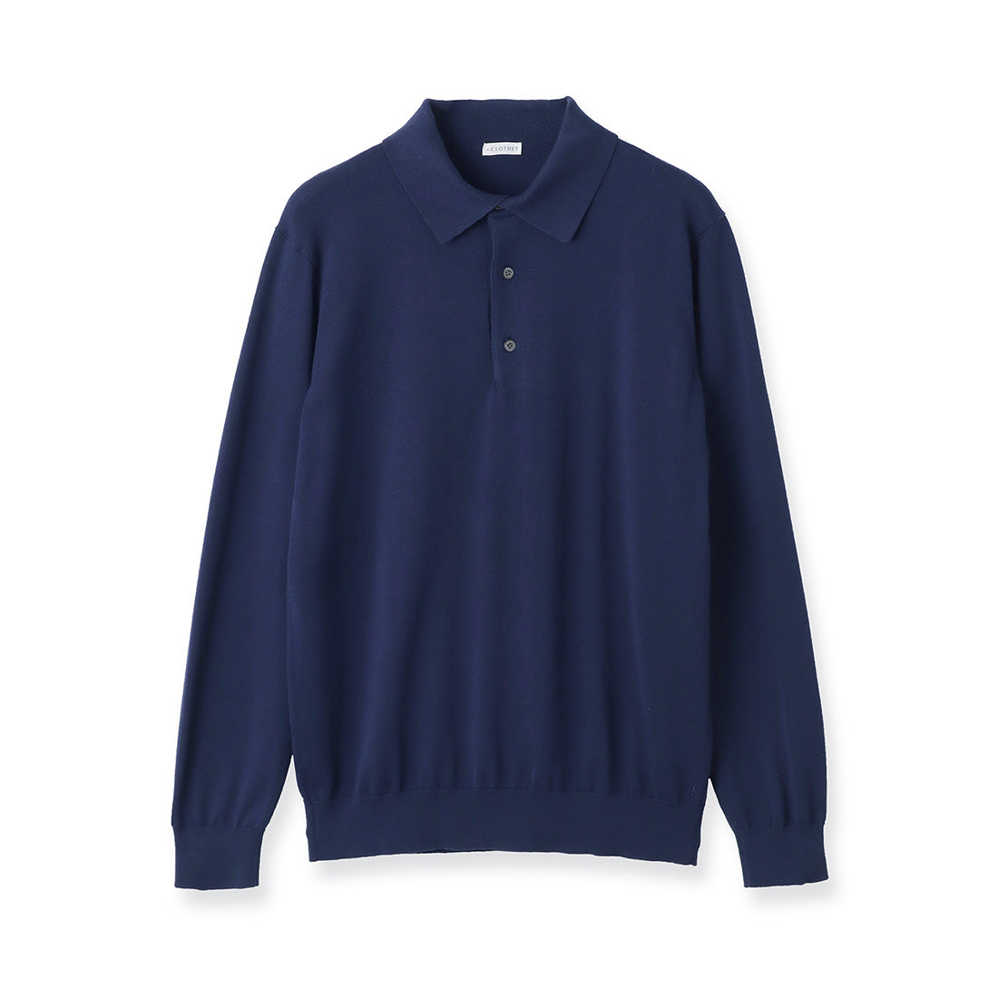 Long Sleeve Knit Polo-shirt Color: Deep Blue