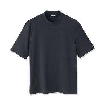 Tailored Mock Neck T-shirt Color: Navy