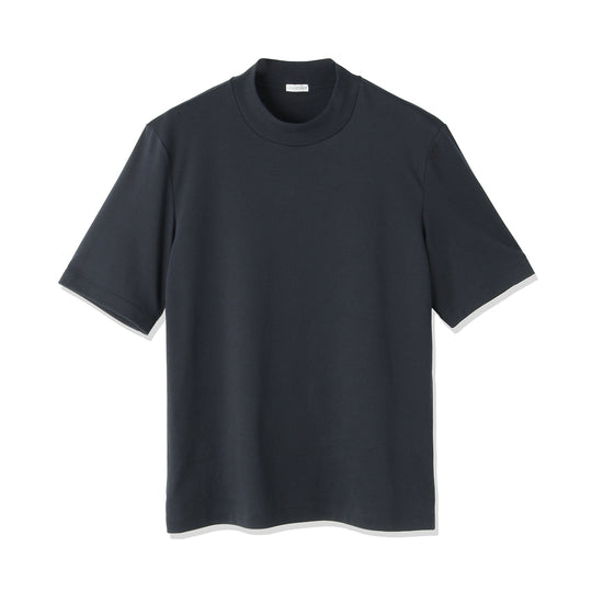 Tailored Mock Neck T-shirt Color: Navy