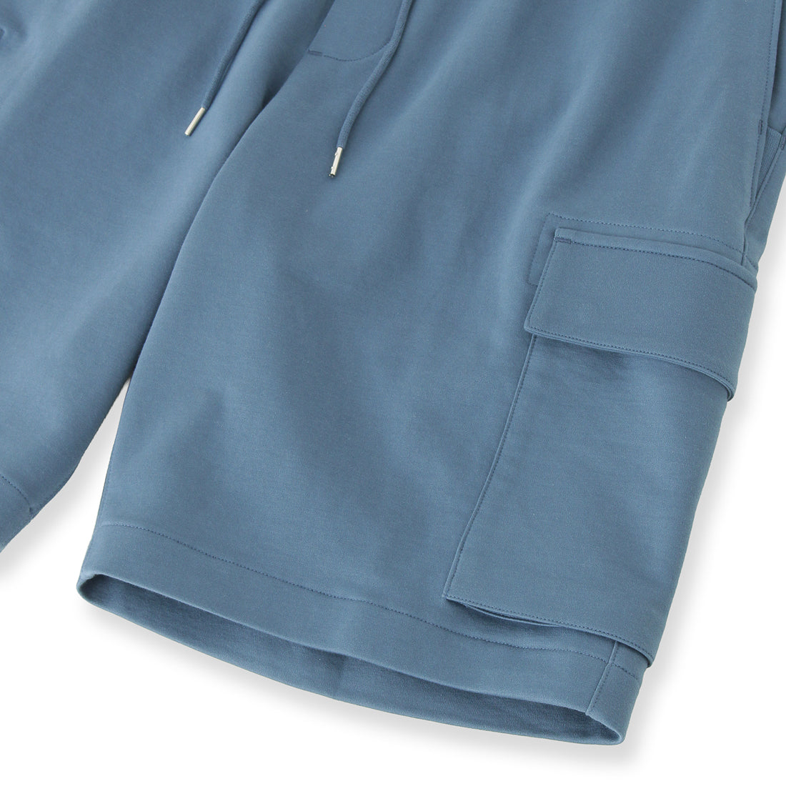 Smooth Terry Cargo Short Pants Color: Graphite Blue
