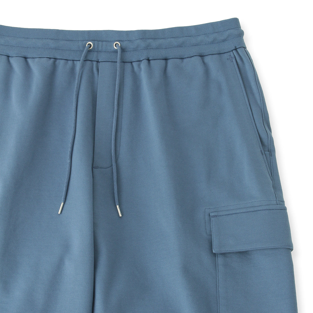 Smooth Terry Cargo Short Pants Color: Graphite Blue