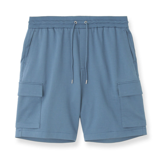 Smooth Terry Cargo Short Pants Color: Graphite Blue