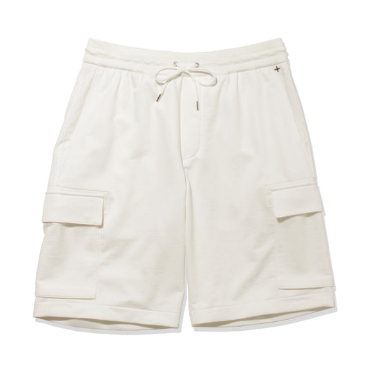 Smooth Terry Cargo Short Pants Color: Off White