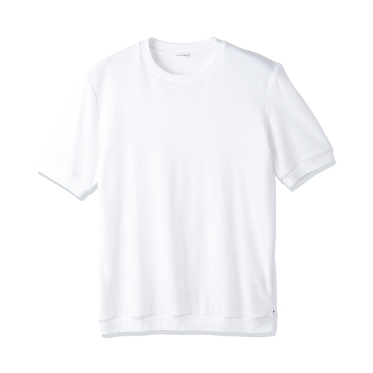 Micro Pile Tailored Ribbed Hem T-shirt Color: White