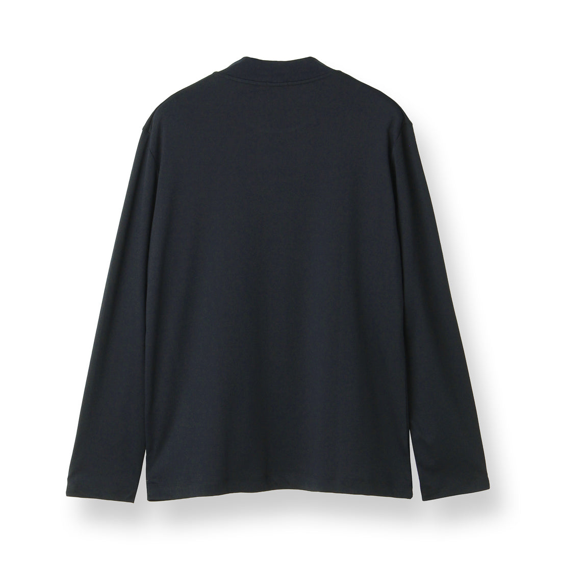 Tailored Mock Neck Long Sleeve T-shirt Color: Navy
