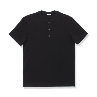 Tailored Henley Neck T-shirt Color: Black