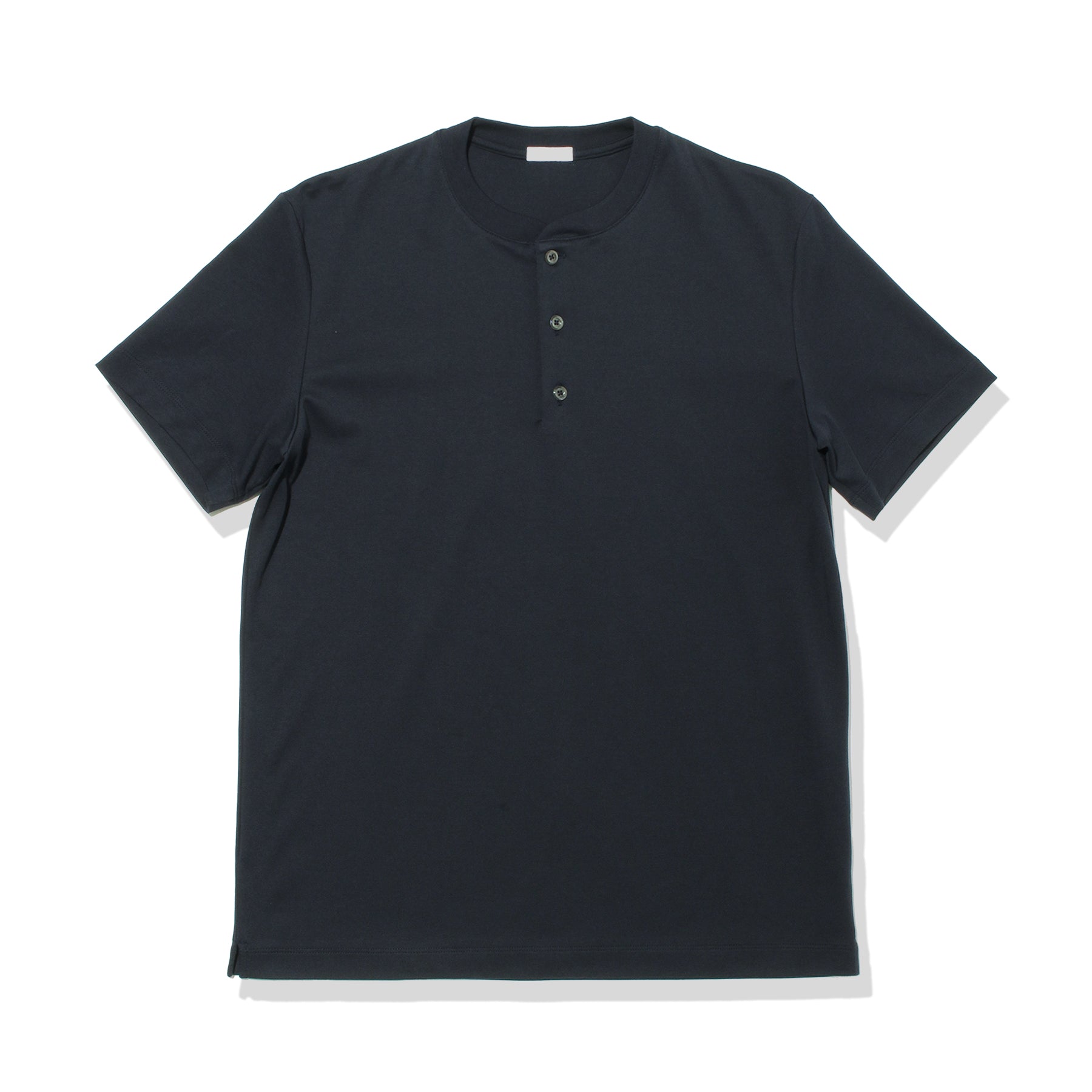 スビンプラチナムスムースヘンリーネックTシャツネイビーの商品画像