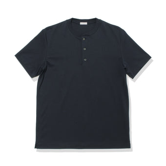 Tailored Henley Neck T-shirt Color: Navy