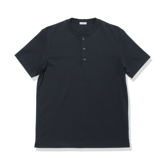 Tailored Henley Neck T-shirt Color: Navy
