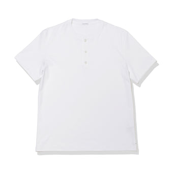 Tailored Henley Neck T-shirt Color: White