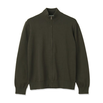 SUVIN PLATINUM Zip Up Knit Color: Olive