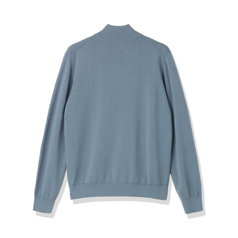 SUVIN PLATINUM Zip Up Knit Color: Slate Blue