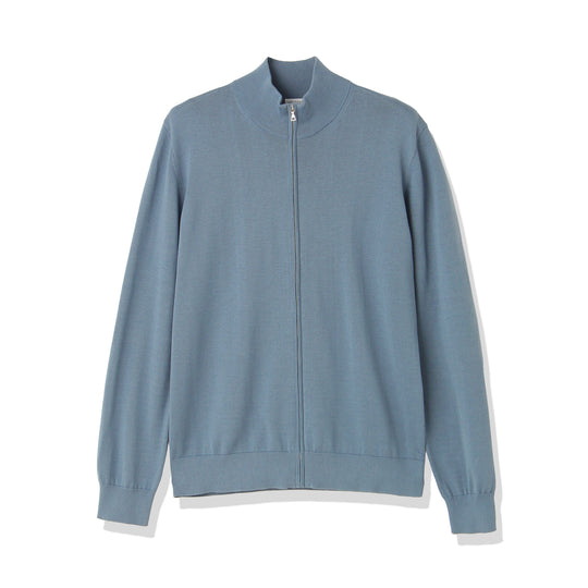 SUVIN PLATINUM Zip Up Knit Color: Slate Blue