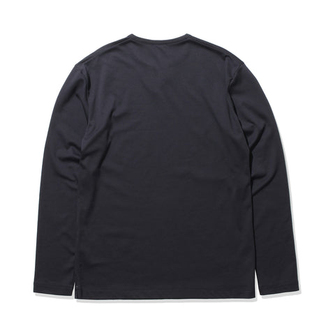 【Renewal】Tailored Key Neck Long Sleeve T-shirt Color: Navy