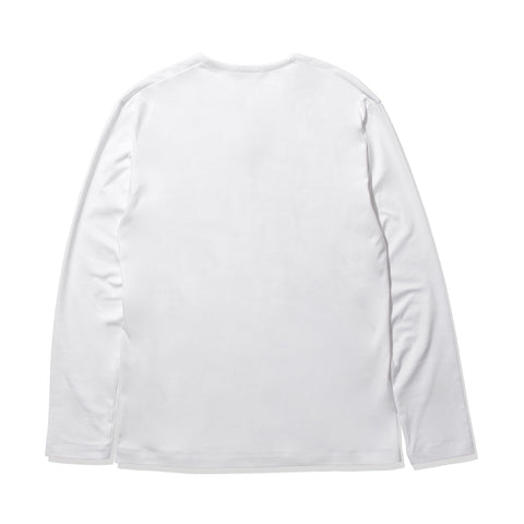 【Renewal】Tailored Key Neck Long Sleeve T-shirt Color: White