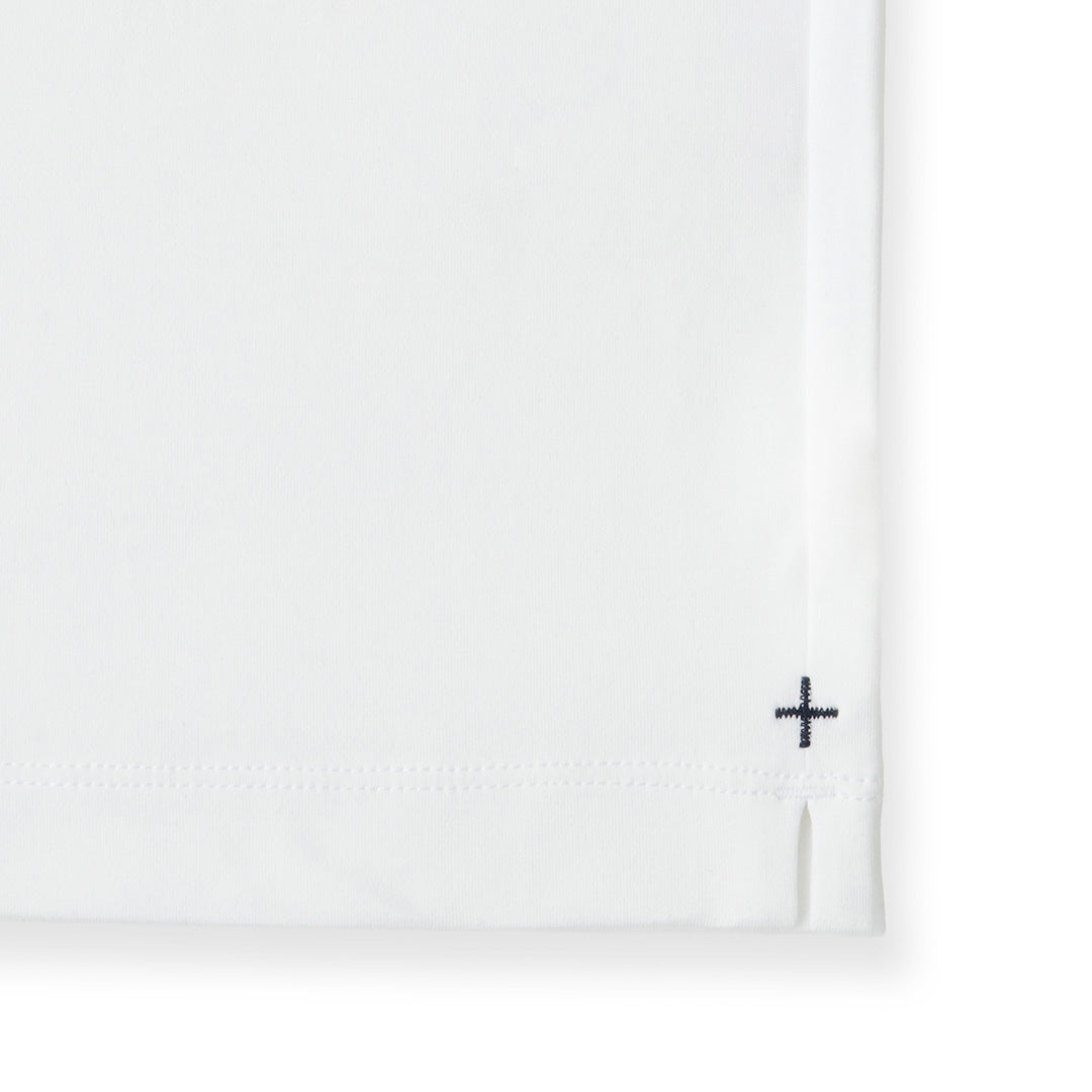 【Renewal】Tailored Key neck T-shirt Color: White
