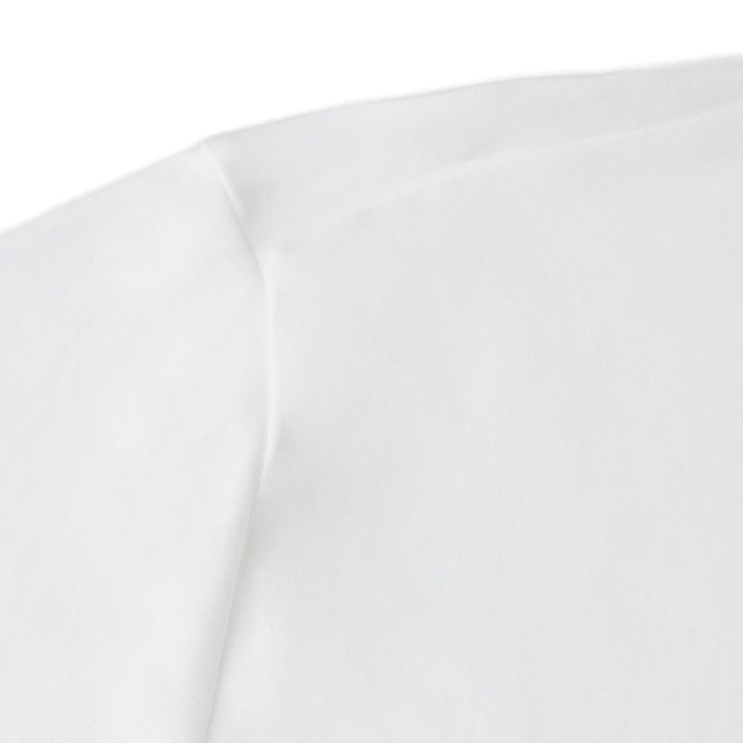 【Renewal】Tailored Key neck T-shirt Color: White