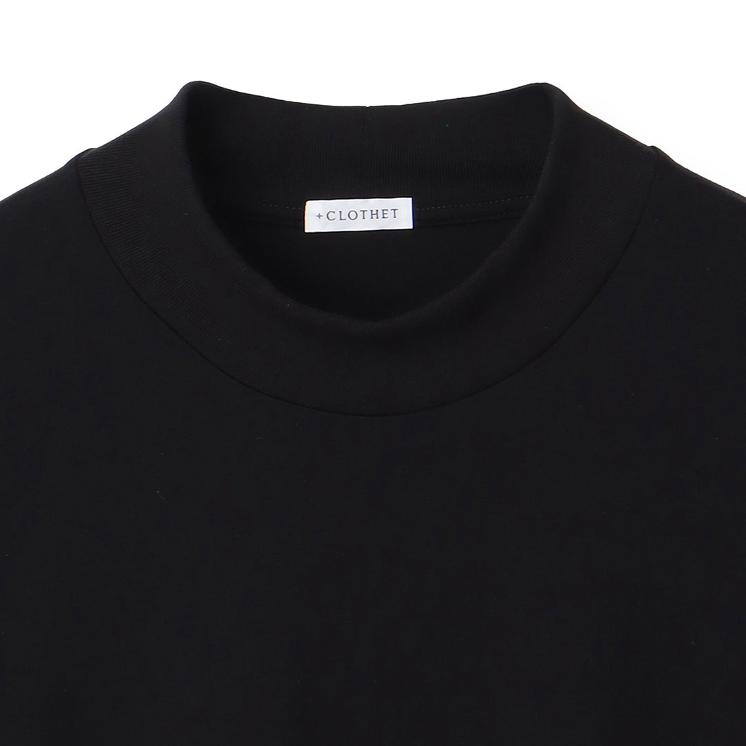 【Renewal】 Tailored Mock Neck Long Sleeve T-shirt Color: Black