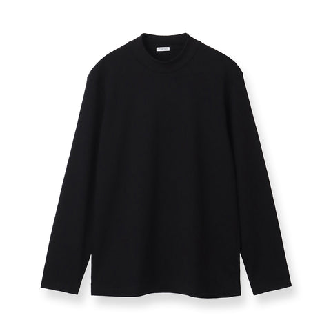 【Renewal】 Tailored Mock Neck Long Sleeve T-shirt Color: Black
