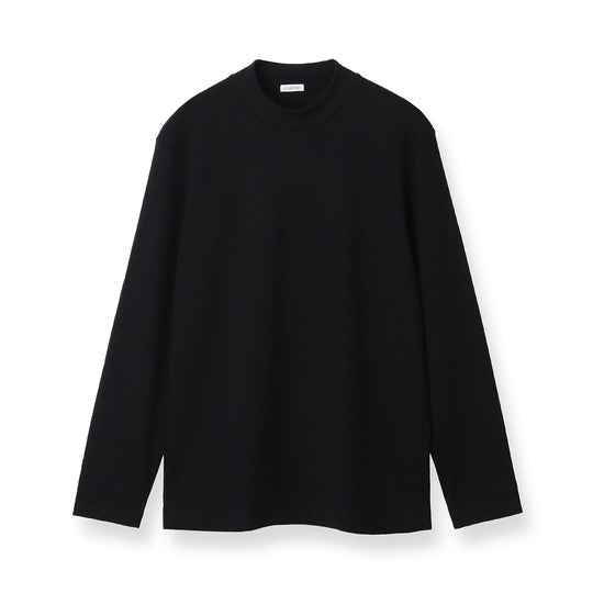 【Renewal】 Tailored Mock Neck Long Sleeve T-shirt Color: Black