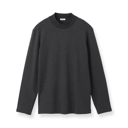 【Renewal】 Tailored Mock Neck Long Sleeve T-shirt Color: Charcoal