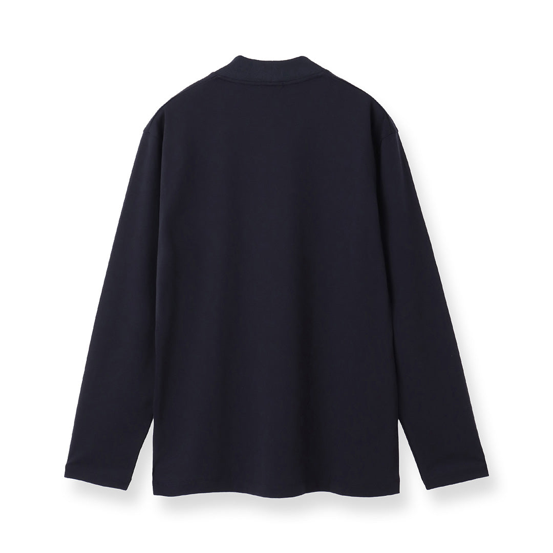 【Renewal】 Tailored Mock Neck Long Sleeve T-shirt Color: Navy