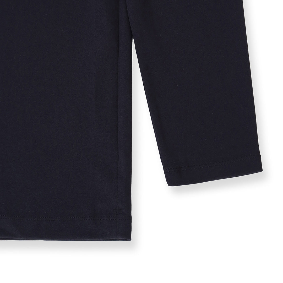 【Renewal】 Tailored Mock Neck Long Sleeve T-shirt Color: Navy