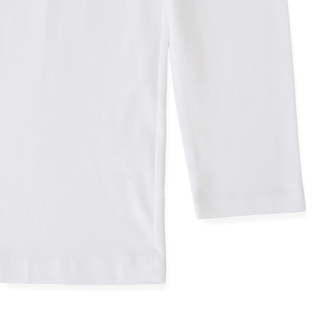 【Renewal】 Tailored Mock Neck Long Sleeve T-shirt Color: White