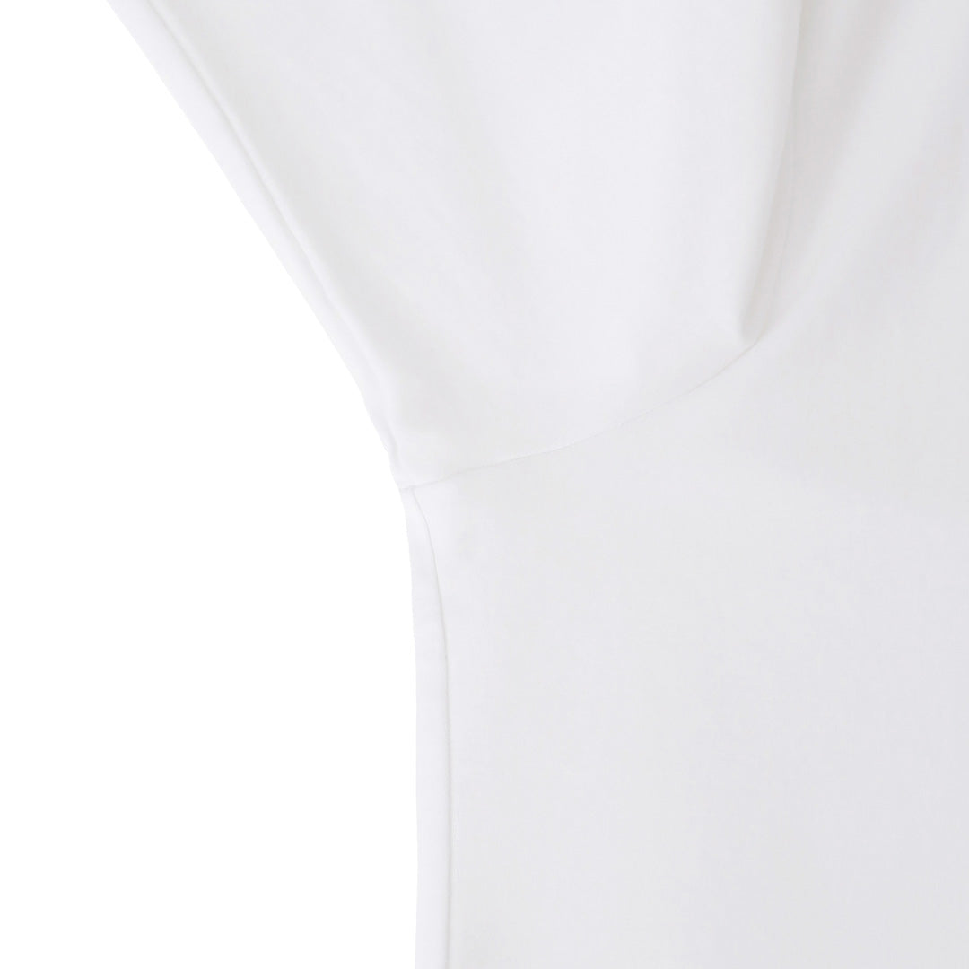 【Renewal】 Tailored Mock Neck Long Sleeve T-shirt Color: White