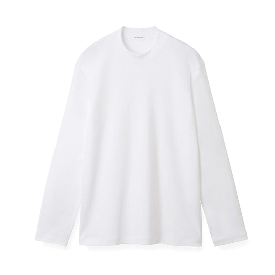 【Renewal】 Tailored Mock Neck Long Sleeve T-shirt Color: White