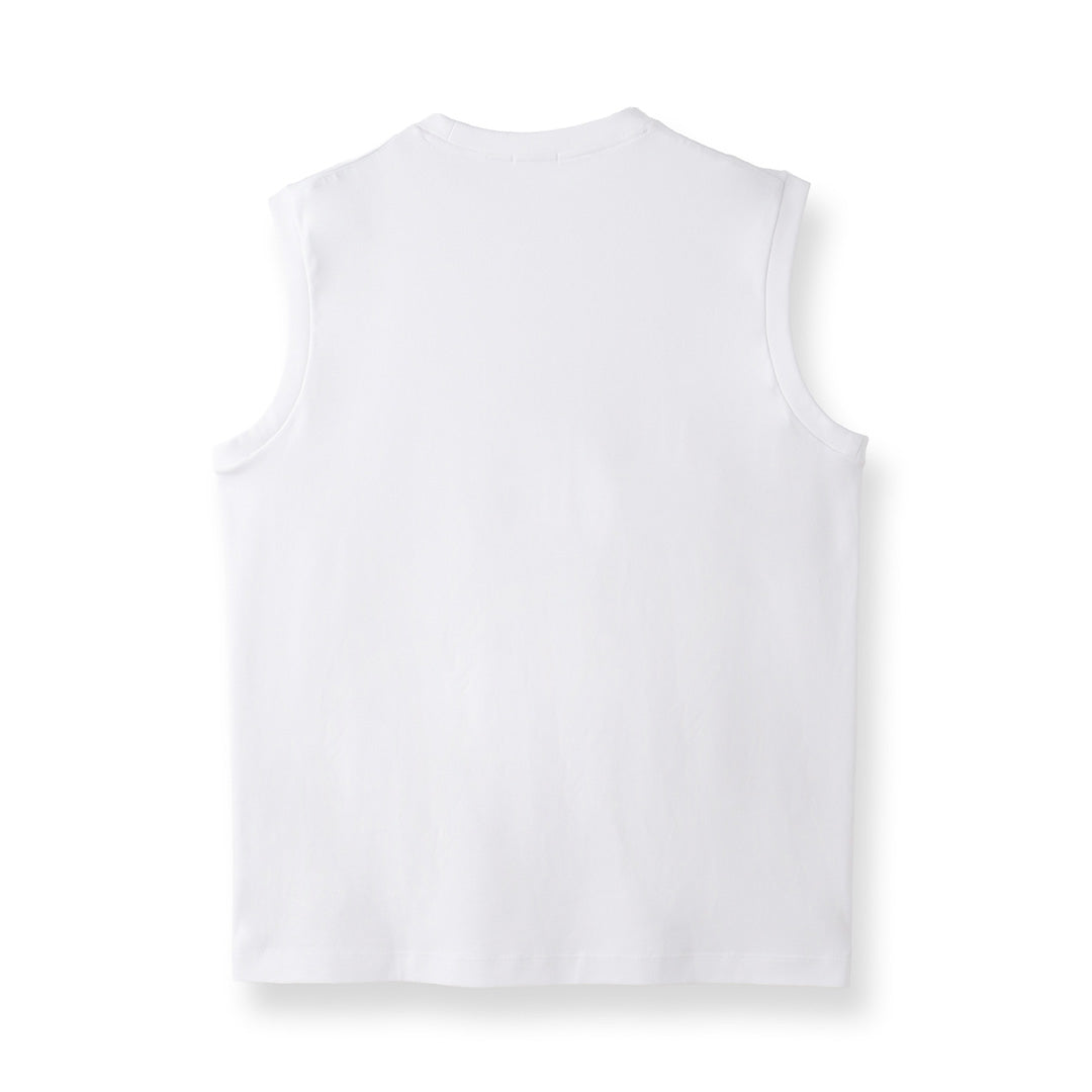 Tailored Sleeveless T-shirt: White