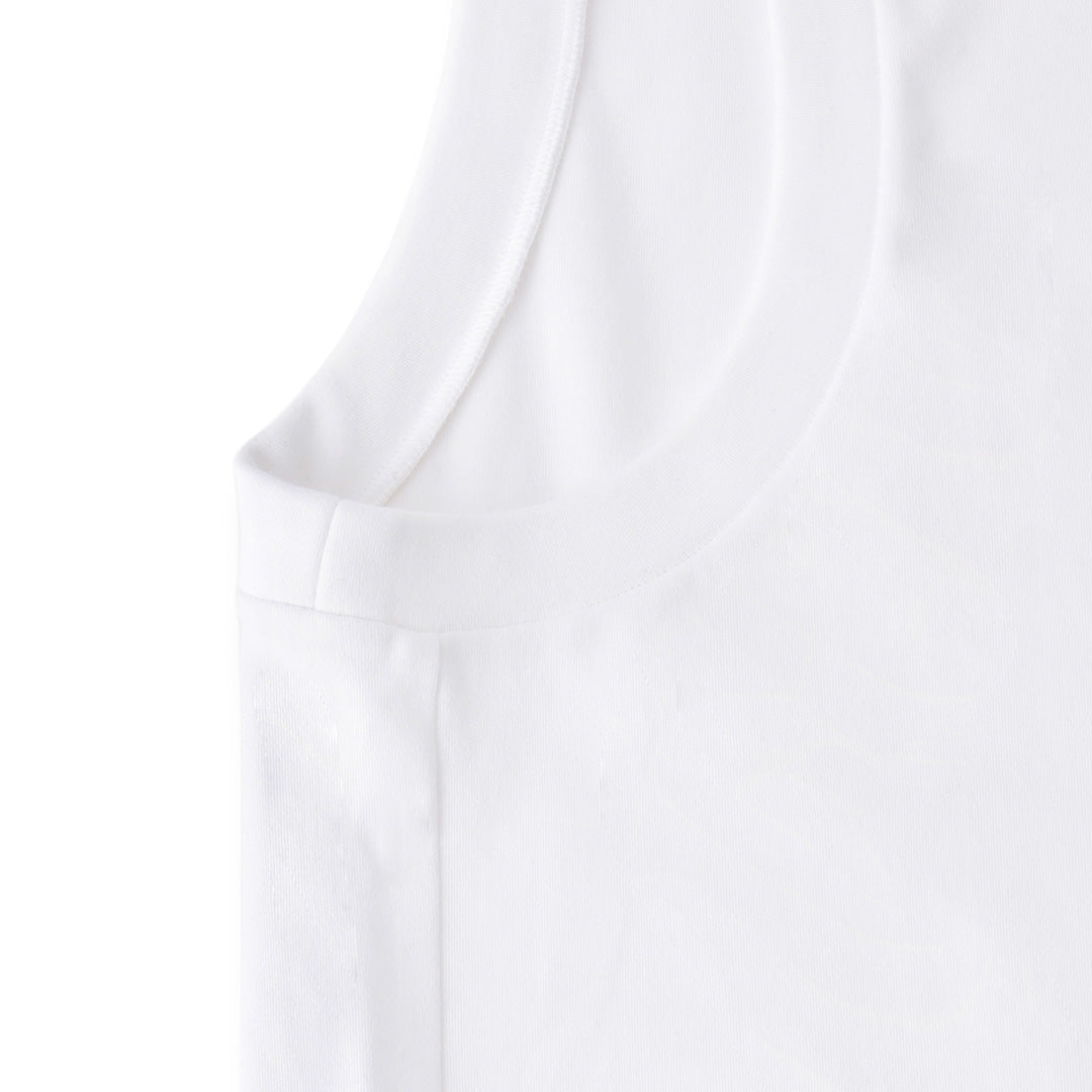 Tailored Sleeveless T-shirt: White