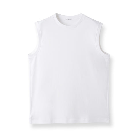 Tailored Sleeveless T-shirt: White