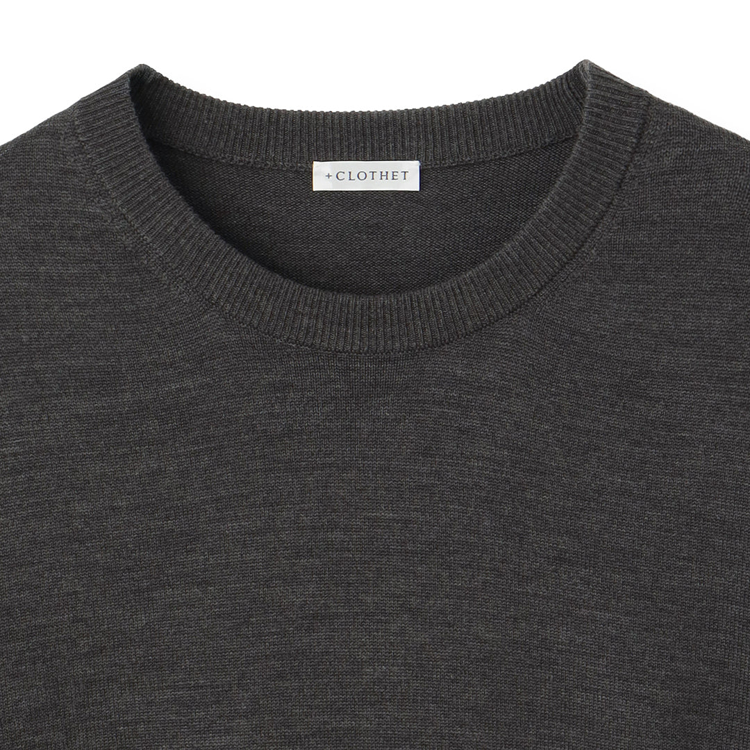 TECHWOOL🄬 Crew Neck Knit Color: Charcoal