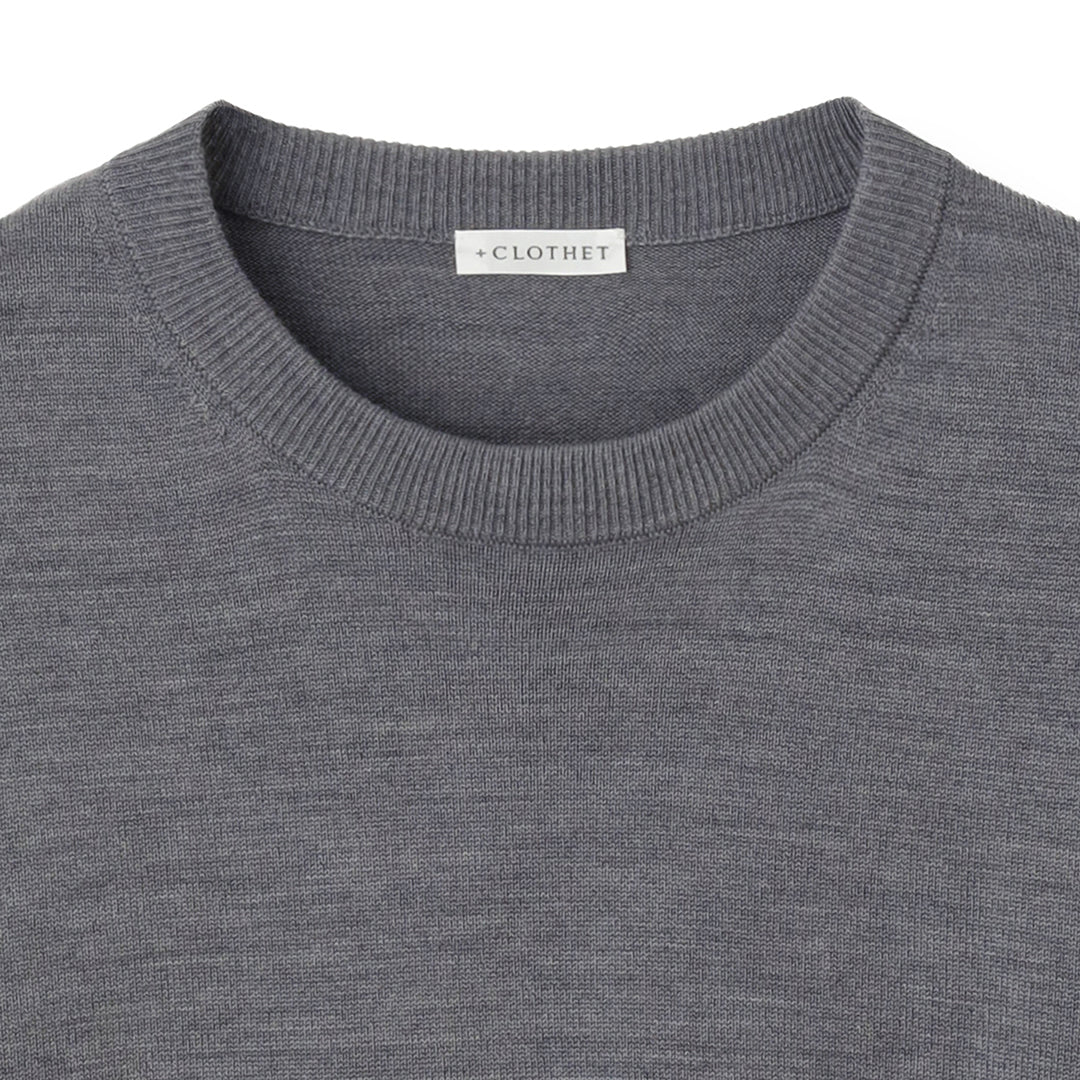TECHWOOL🄬 Crew Neck Knit Color: Midium Gray