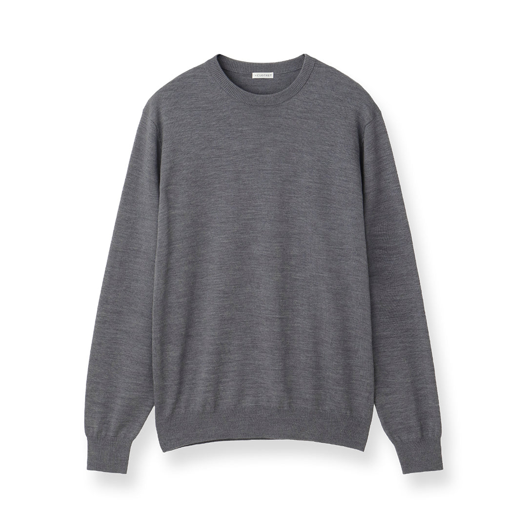TECHWOOL🄬 Crew Neck Knit Color: Midium Gray