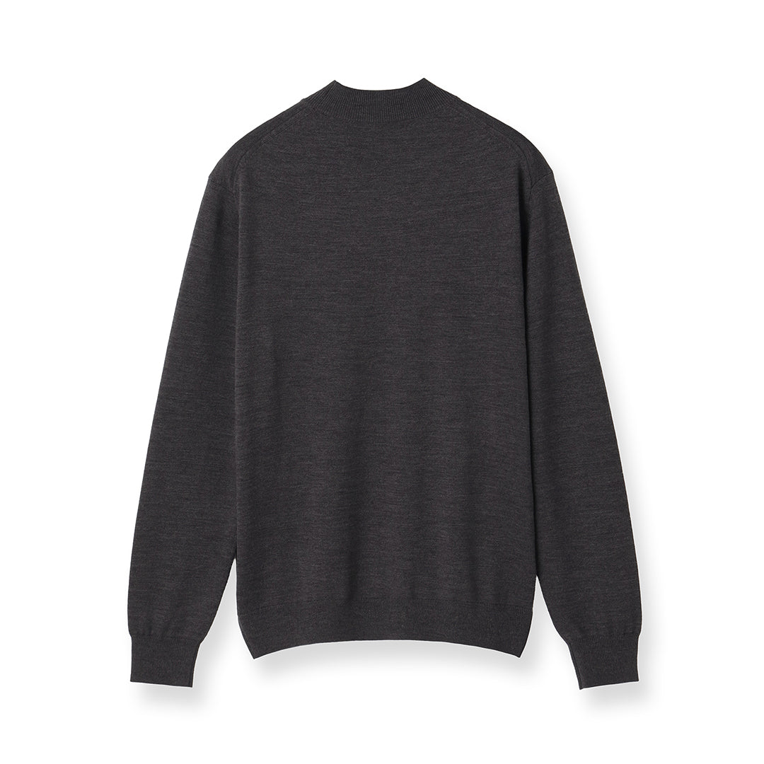 TECHWOOL🄬 Mock Neck Knit Color: Charcoal