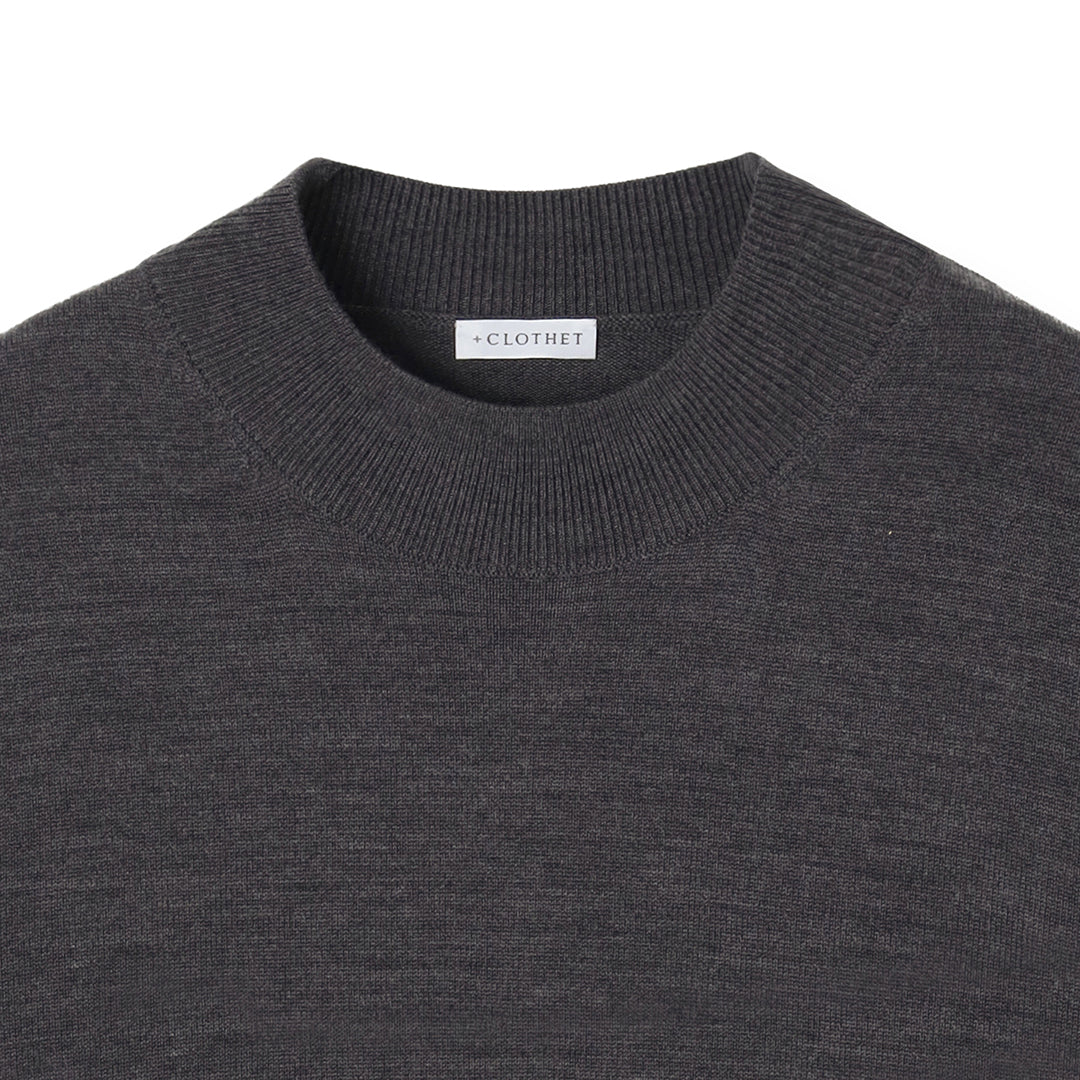 TECHWOOL🄬 Mock Neck Knit Color: Charcoal