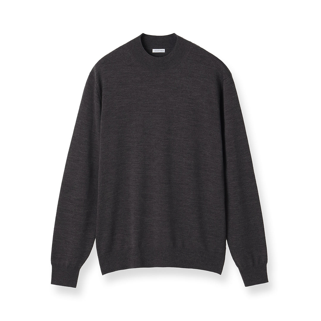 TECHWOOL🄬 Mock Neck Knit Color: Charcoal