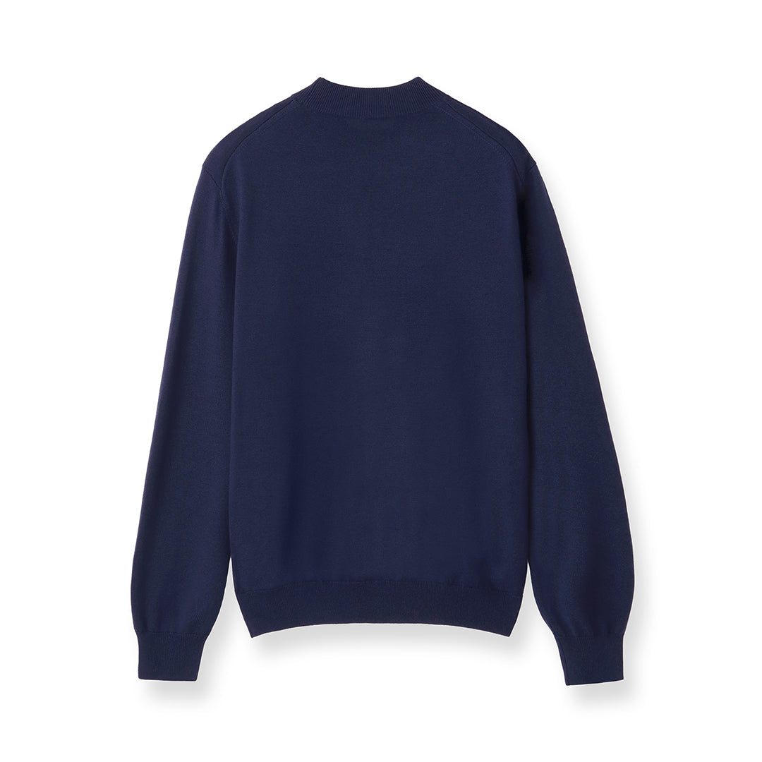 TECHWOOL🄬 Mock Neck Knit Color: Deep Blue