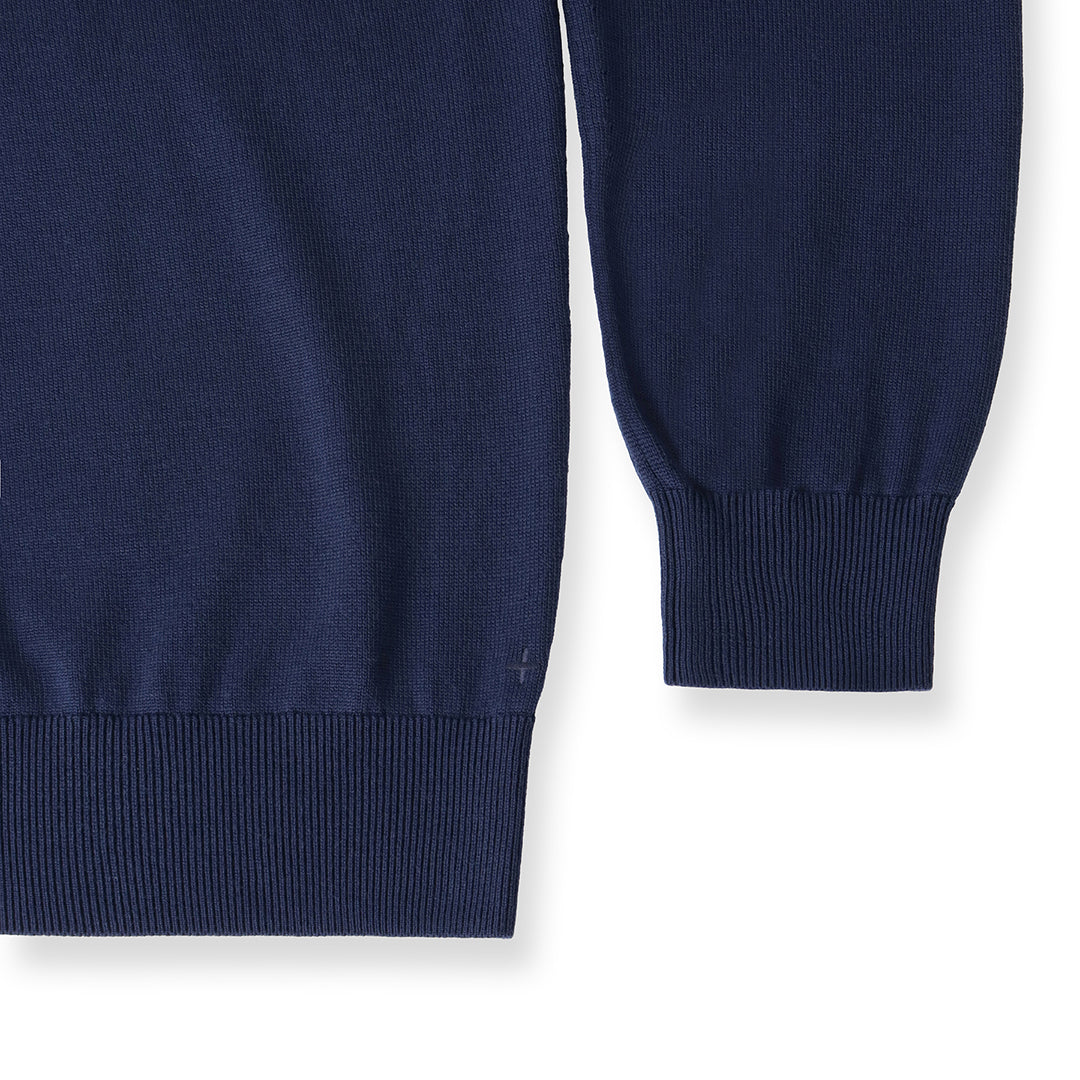 TECHWOOL🄬 Mock Neck Knit Color: Deep Blue