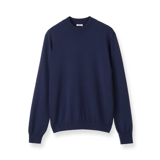 TECHWOOL🄬 Mock Neck Knit Color: Deep Blue