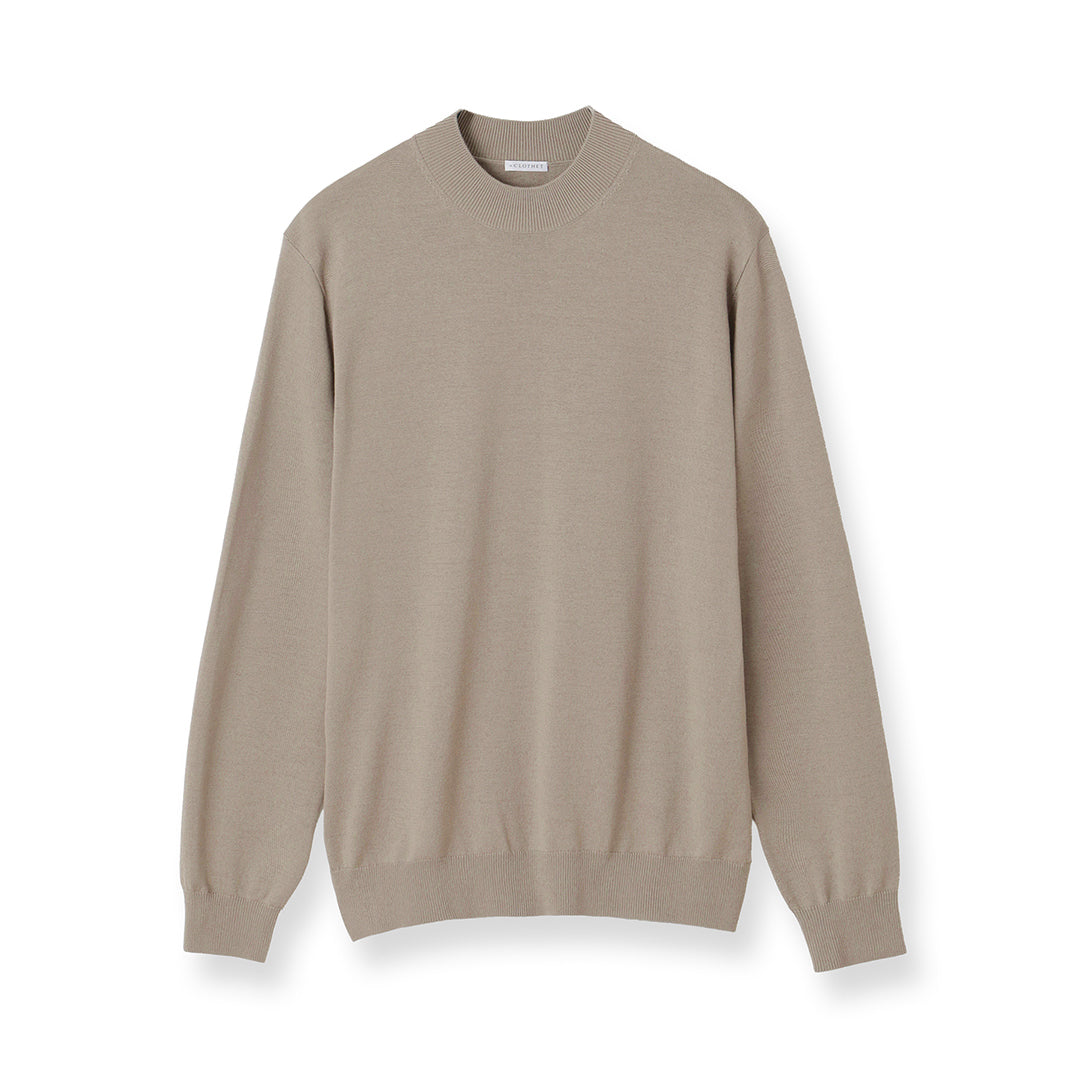 TECHWOOL🄬 Mock Neck Knit Color: Greige